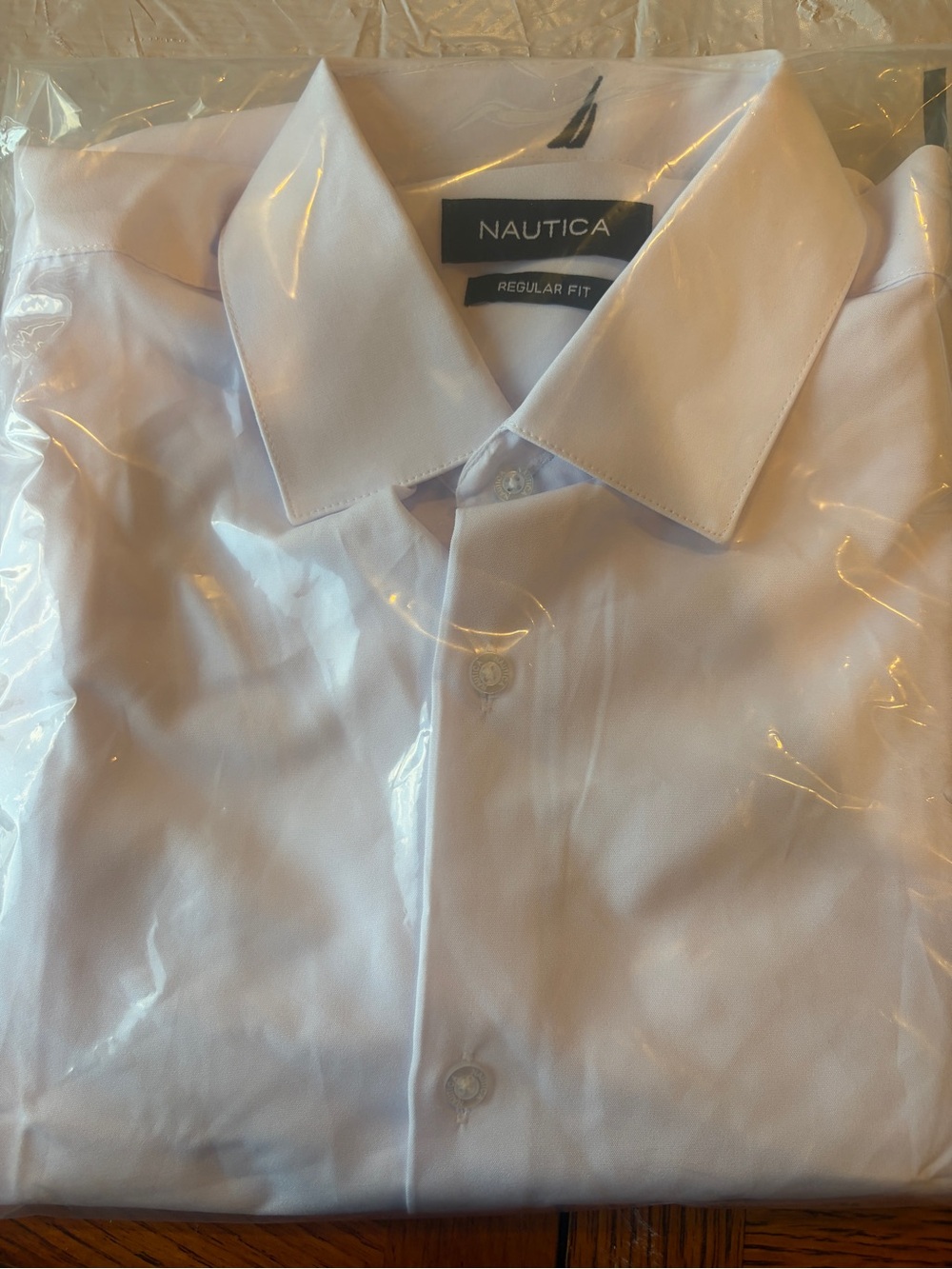 Nautica Men’s White Regular Fit Dress Shirt